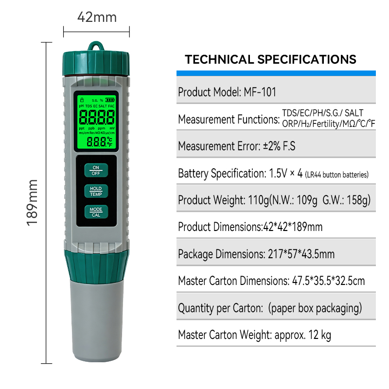 New 10 In 1 PH Meter PH TDS EC - Ph Meter Digital Water Tester recension och pris