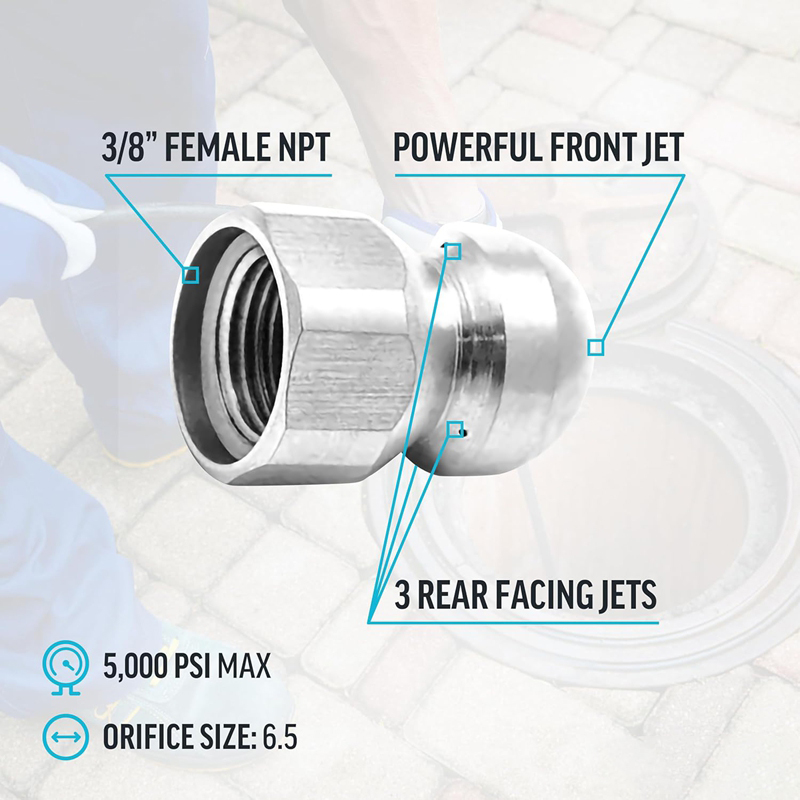 Sewer Jetter Nozzle for Pressu - Vacuum Chamber Kit With Pump recension och pris